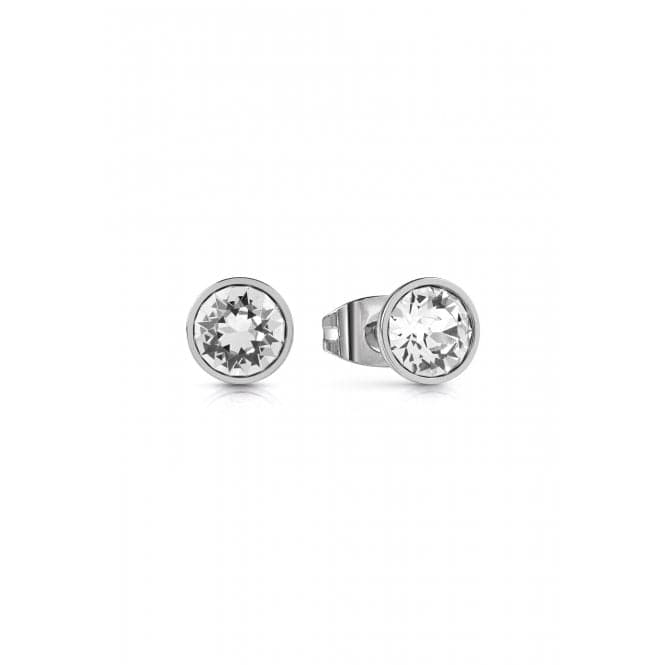 Ladies Rhodium Plated 8mm Clear Solitaire Stud Earrings UBE02159RHGuess JewelleryUBE02159RH