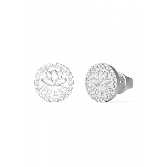 Ladies Rhodium Plated Lotus Flower Design Earrings UBE01346RHGuess JewelleryUBE01346RH