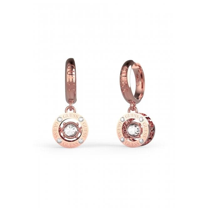 Ladies Rose Gold 24mm Crystals Drop Earrings UBE01463RGGuess JewelleryUBE01463RG