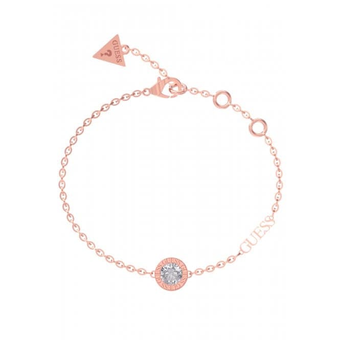 Ladies Rose Gold Plated Clear Charm Bracelet UBB02246RGLGuess JewelleryUBB02246RGL