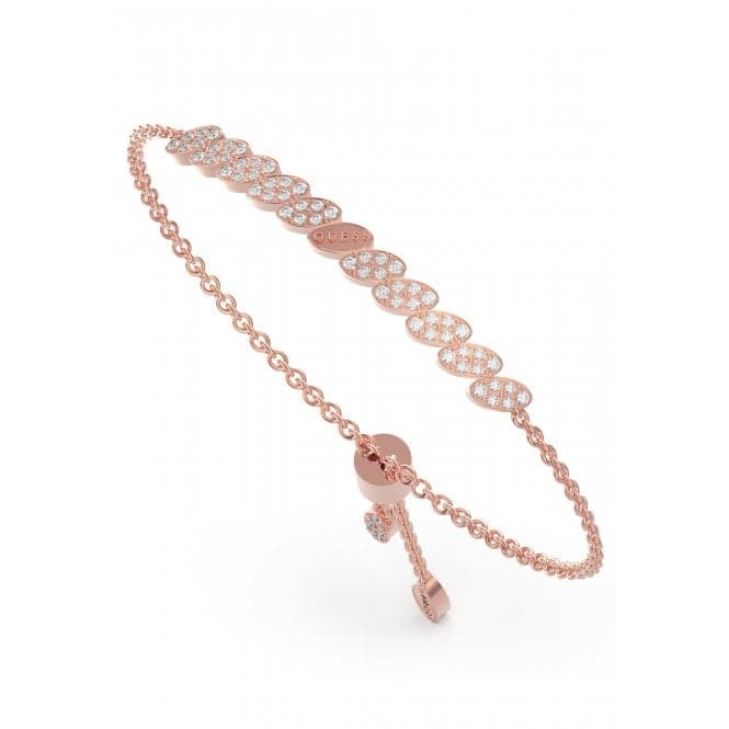 Ladies Rose Gold Plated Leaf Crystals Bracelet UBB01336RGLGuess JewelleryUBB01336RGL