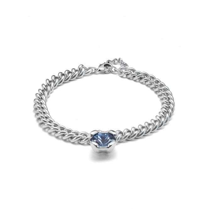 Ladies Silver Blue Faceted Crystal Hoop Bar Sublime Necklace COL1851AZUMTL0UUNOde50COL1851AZUMTL0U