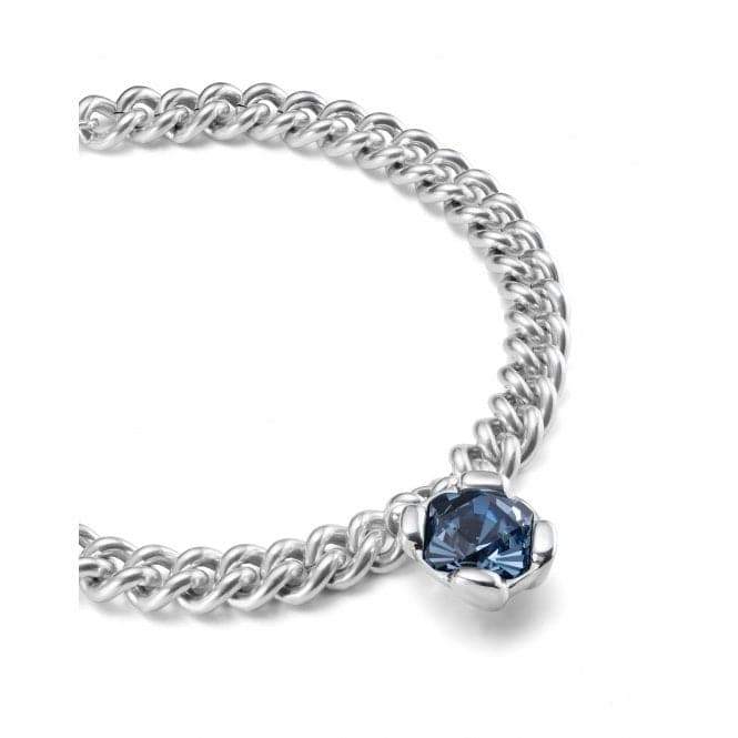 Ladies Silver Blue Faceted Crystal Hoop Bar Sublime Necklace COL1851AZUMTL0UUNOde50COL1851AZUMTL0U