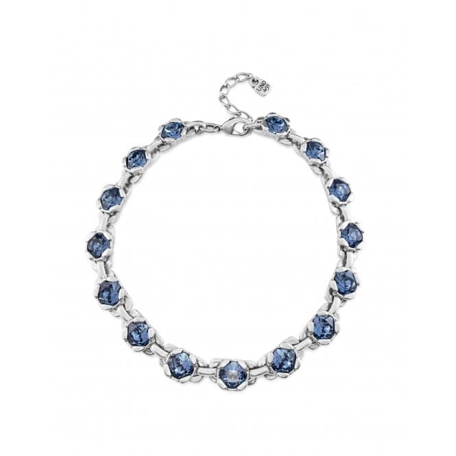 Ladies Silver Blue Faceted Crystals Non Stop Necklace COL1847AZUMTL0UUNOde50COL1847AZUMTL0U