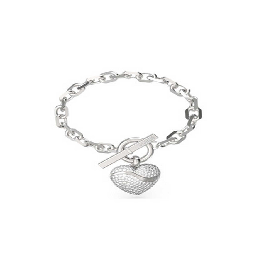 Ladies T - Bar Crystal Hearts Bracelet UBB04496RHLGuess JewelleryUBB04496RHL