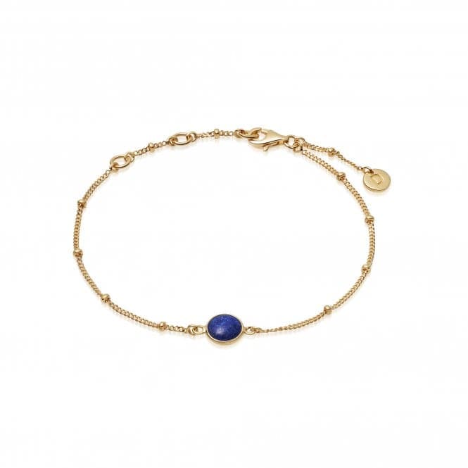 Lapis Healing Stone Bobble 18ct Gold Plate Bracelet HBR1004_GPDaisyHBR1004_GP