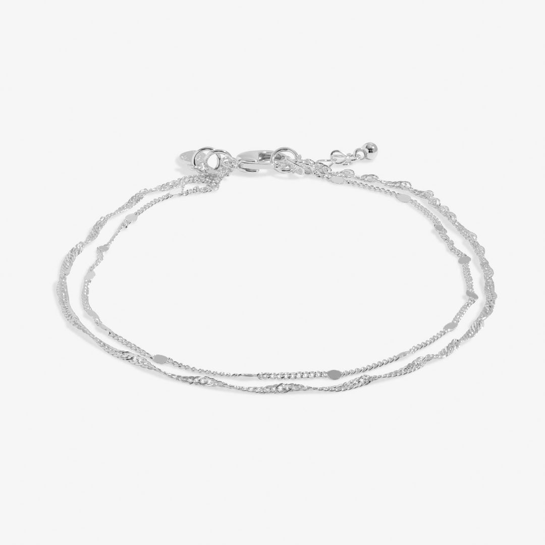 Layered Twist Silver Plated 23cm + 3cm Extender Anklet 8532Joma Jewellery8532