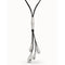 Leaf Me Alone Silver Leather NecklaceUNOde50COL1748MARMTL0U