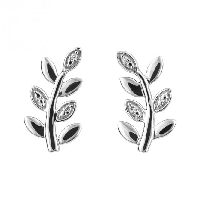 Leaf Vine Diamond 9ct White Gold Earrings GE1014Elements GoldGE1014