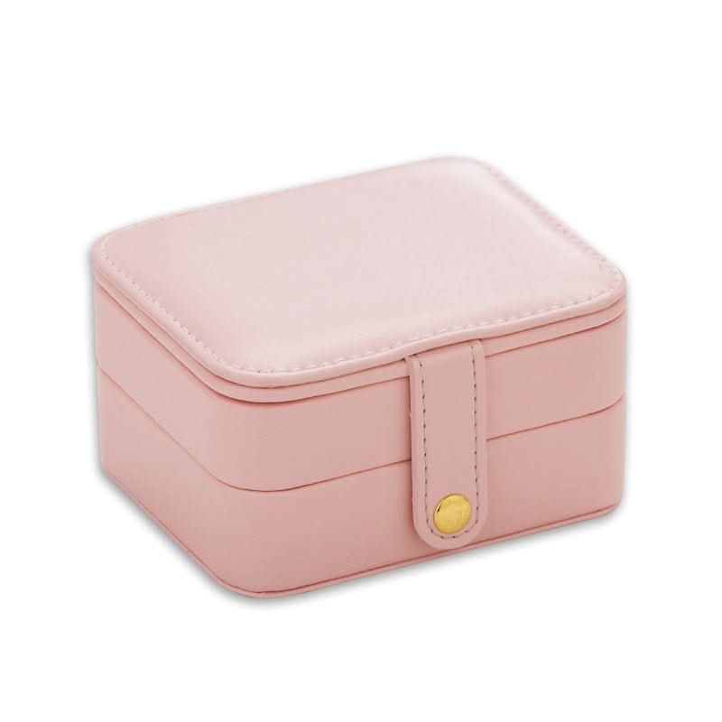 Square Leather Portable Jewelry Box