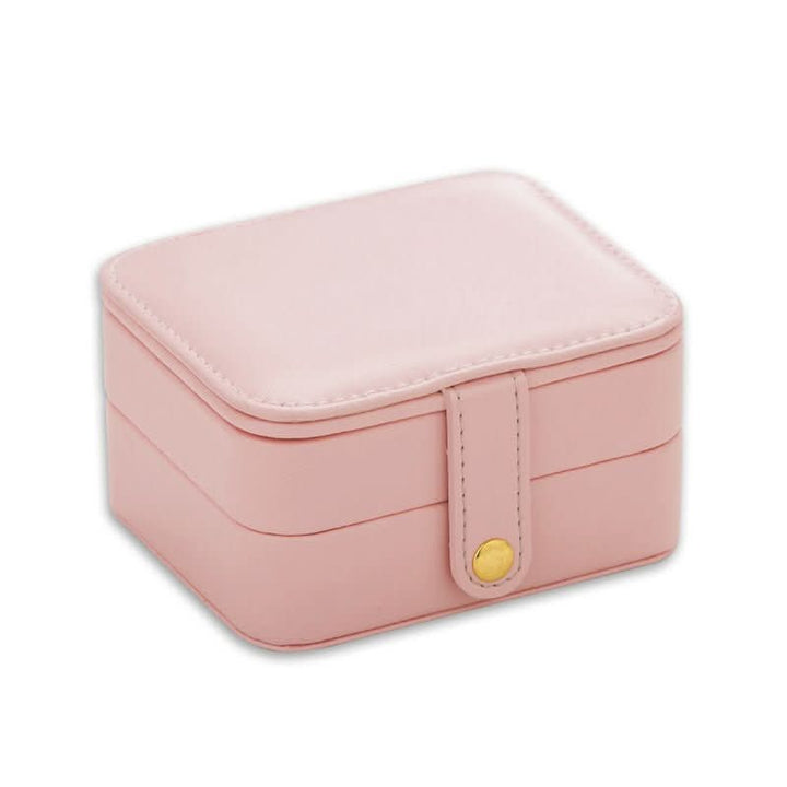Square Leather Portable Jewelry Box