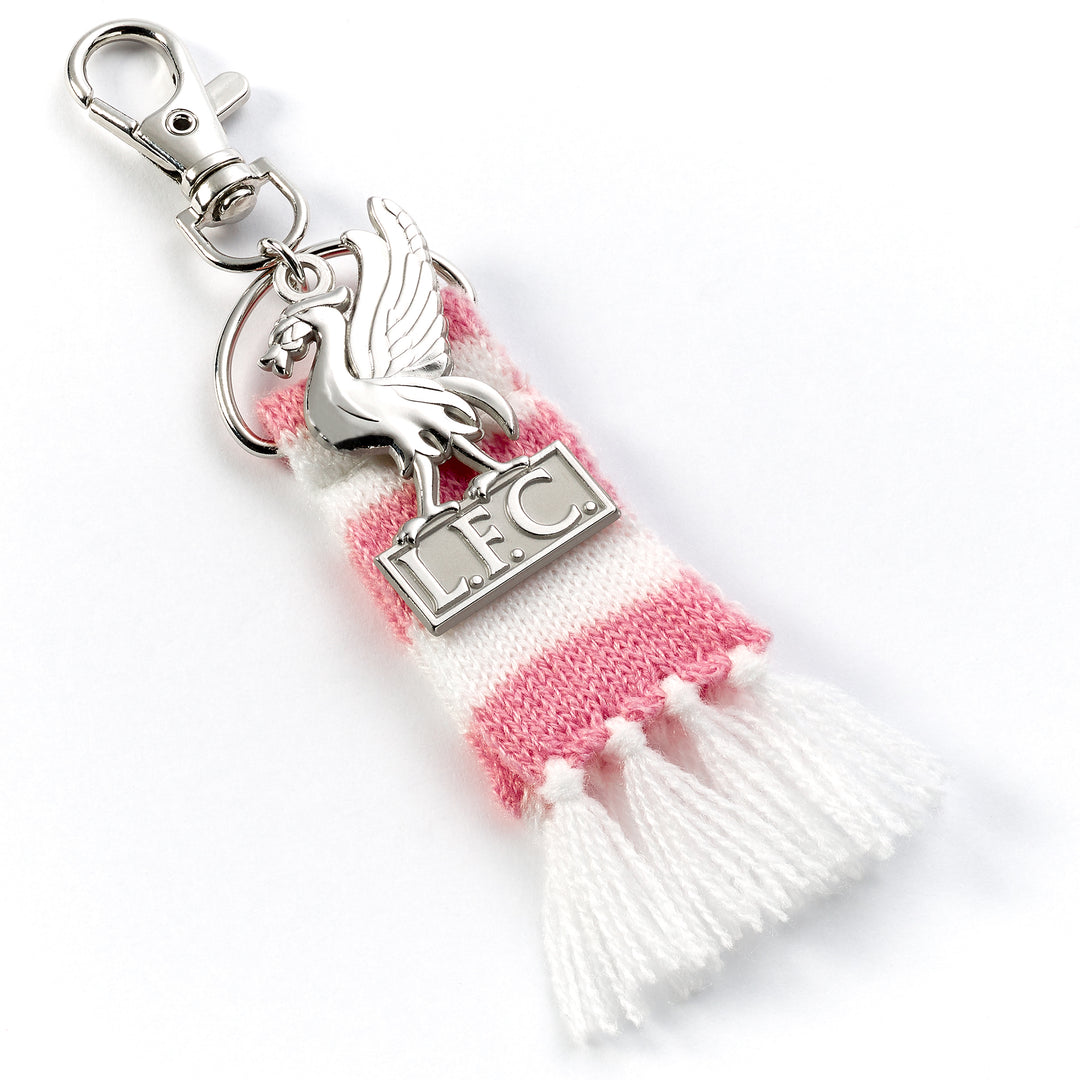 Liverpool Football Club Pink Stripe Scarf & Liverbird Backpack Hanger LFCBH003