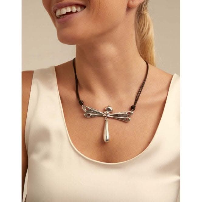 Liberty Silver Leather NecklaceUNOde50COL1752MARMTL0U