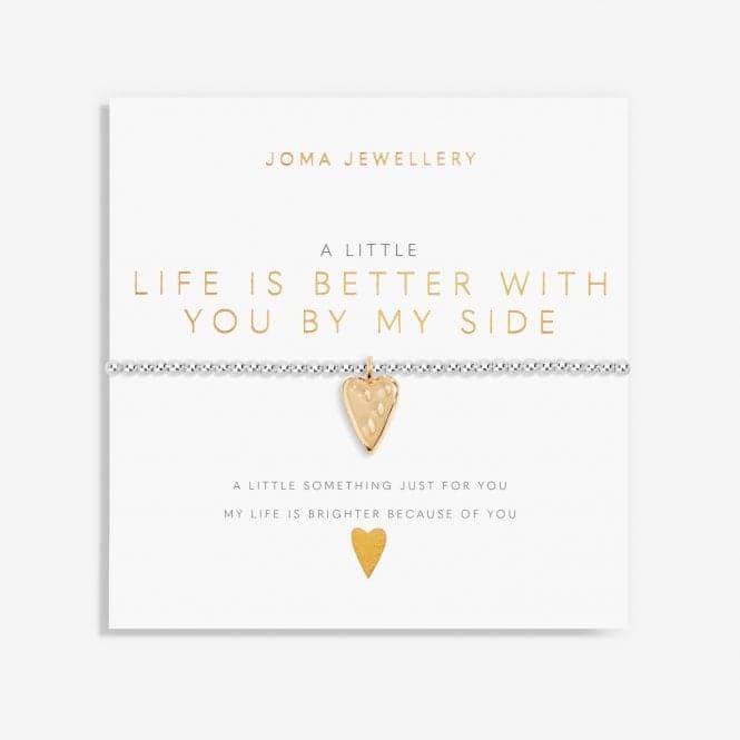 Life Is Better With You By My Side Silver And Gold 17.5cm Stretch Bracelet 6080Joma Jewellery6080