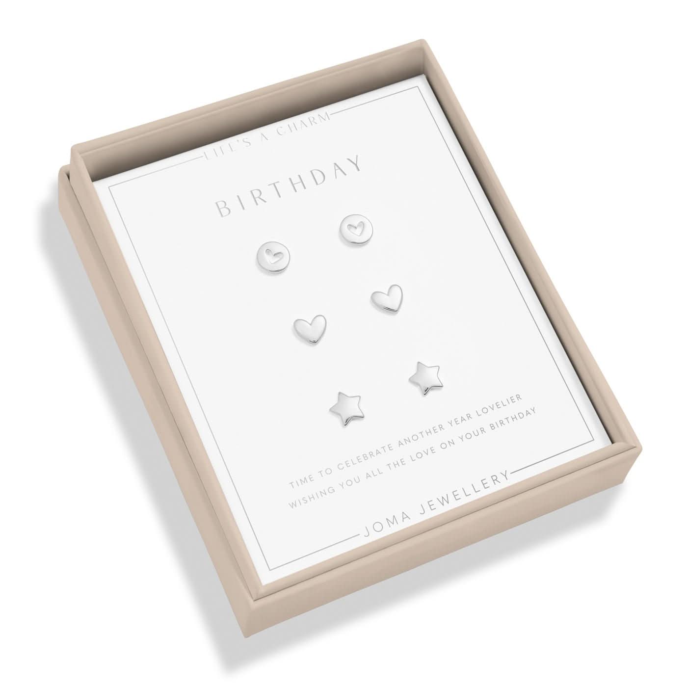 Lifes A Charm Birthday Silver Plated Earrings 7860Joma Jewellery7860