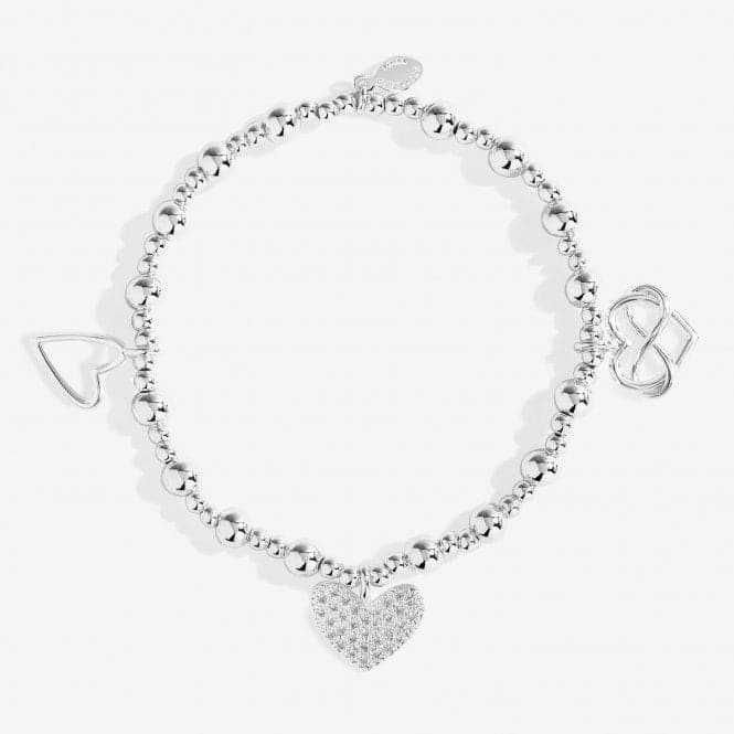 Life's A Charm From the Heart Silver Plated 17.5cm Bracelet 7196Joma Jewellery7196