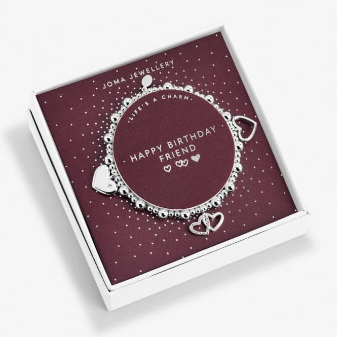 Life's A Charm Happy Birthday Friend Silver Charm 17.5cm Bracelet 6166Joma Jewellery6166