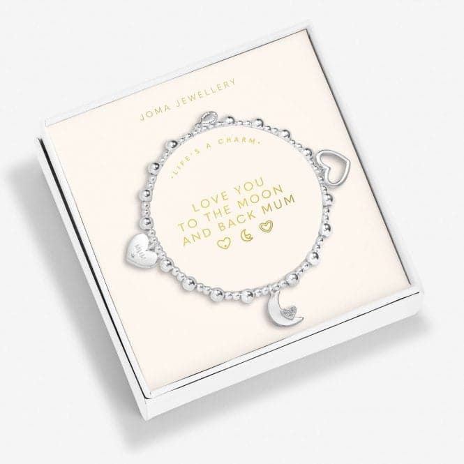 Life's A Charm Love You To the Moon Back Mum Silver Plated 17.5cm Bracelet 6911Joma Jewellery6911