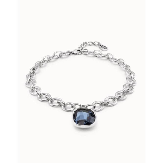 Light It Up Blue Faceted Crystal NecklaceUNOde50COL1567AZUMTL0U