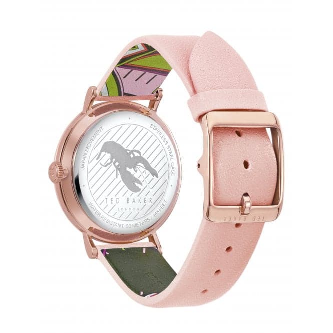 Light Pink Floral Dial Pink Leather Ladies Watch BKPPFF909Ted Baker WatchesBKPPFF909UO
