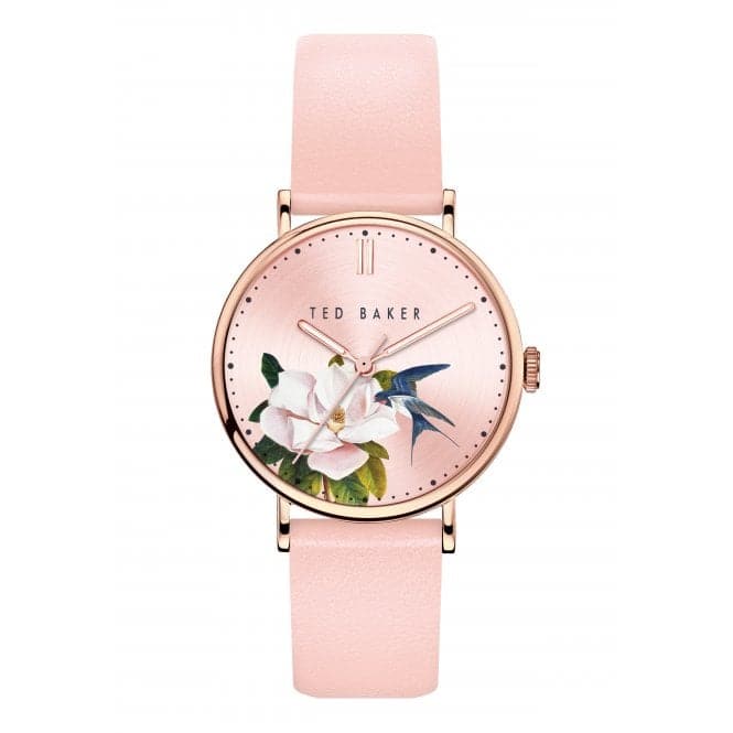 Light Pink Floral Dial Pink Leather Ladies Watch BKPPFF909Ted Baker WatchesBKPPFF909UO