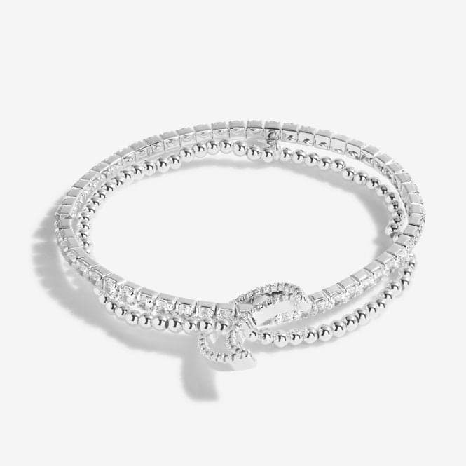 Lila Lustre Moon Silver 17.5cm Stretch Bracelet 5376Joma Jewellery5376