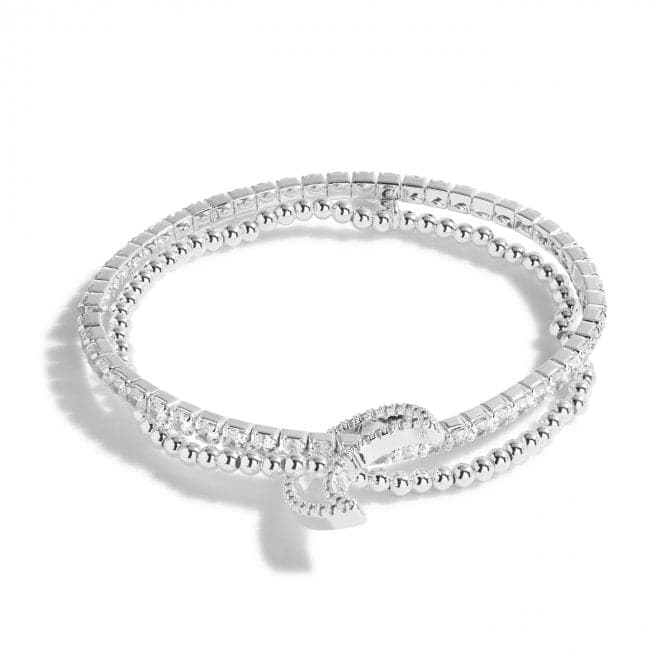 Lila Lustre Moon Silver 17.5cm Stretch Bracelet 5376Joma Jewellery5376