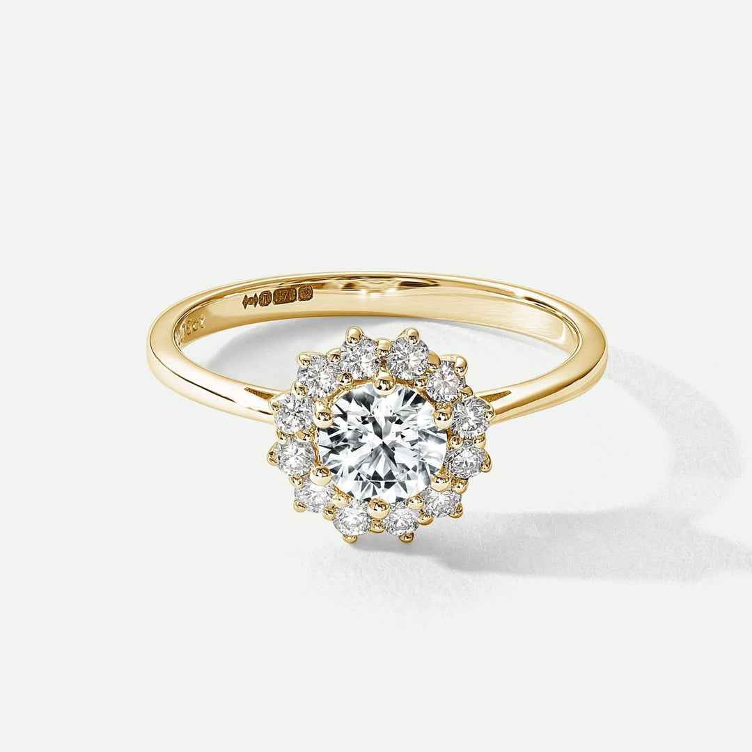 Lillian | 9ct Yellow Gold 0.75ct tw Lab Grown Diamond Cluster Engagement RingCreated BrillianceBA0072564 - N