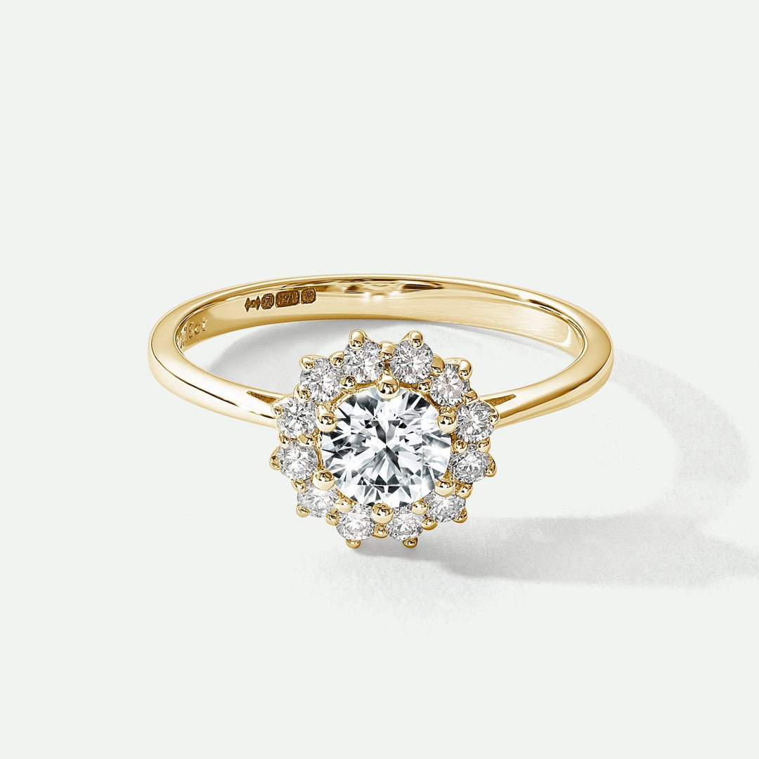 Lillian | 9ct Yellow Gold 0.75ct tw Lab Grown Diamond Cluster Engagement RingCreated BrillianceBA0072564 - P