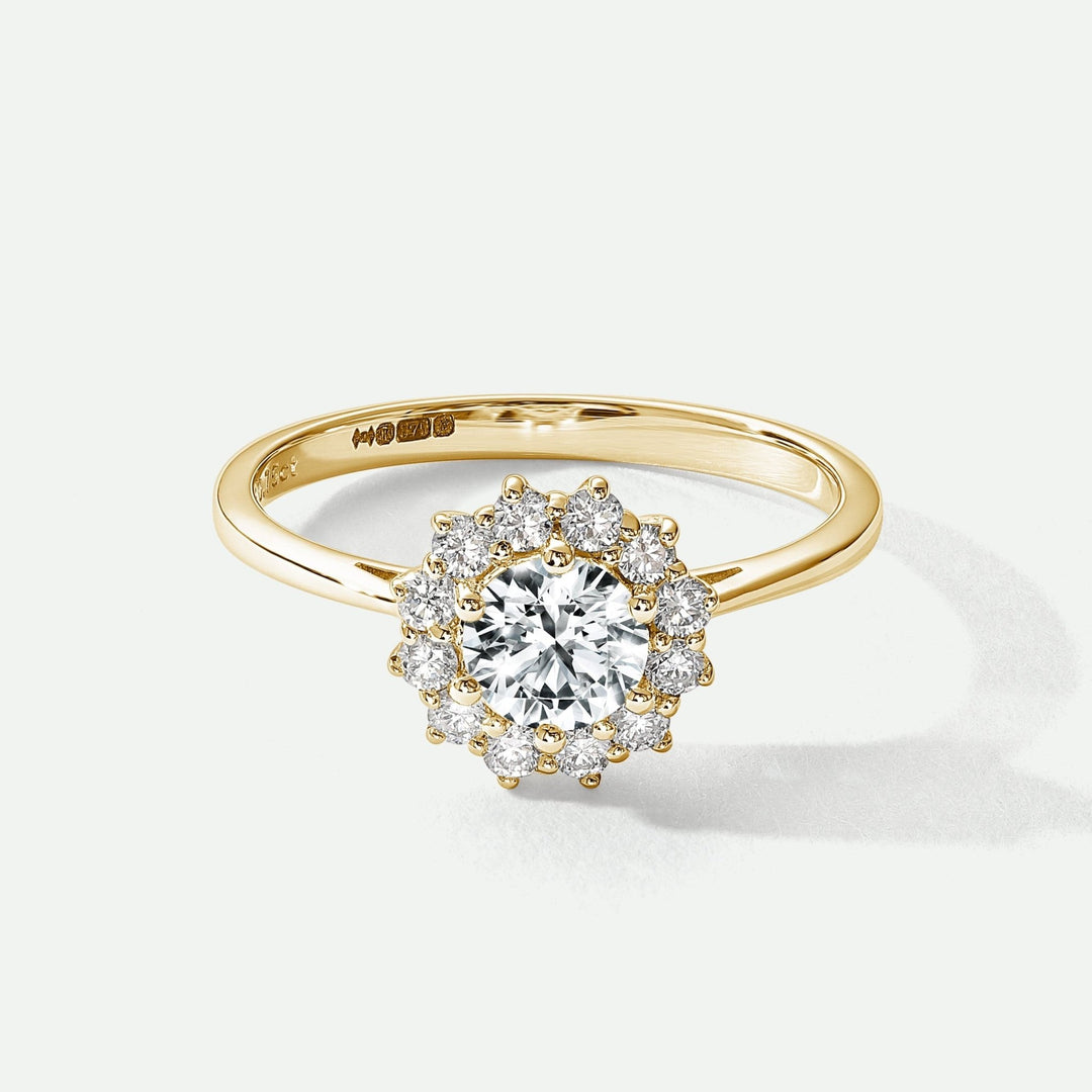 Lillian | 9ct Yellow Gold 0.75ct tw Lab Grown Diamond Cluster Engagement RingCreated BrillianceBA0072564 - M