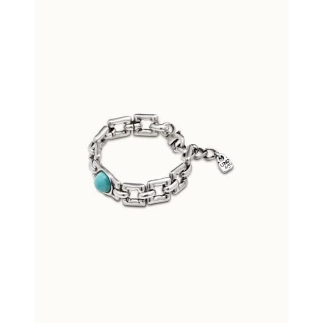 Linda Turquoise Metal Natural Stone BraceletUNOde50PUL2275TQSMTL0U