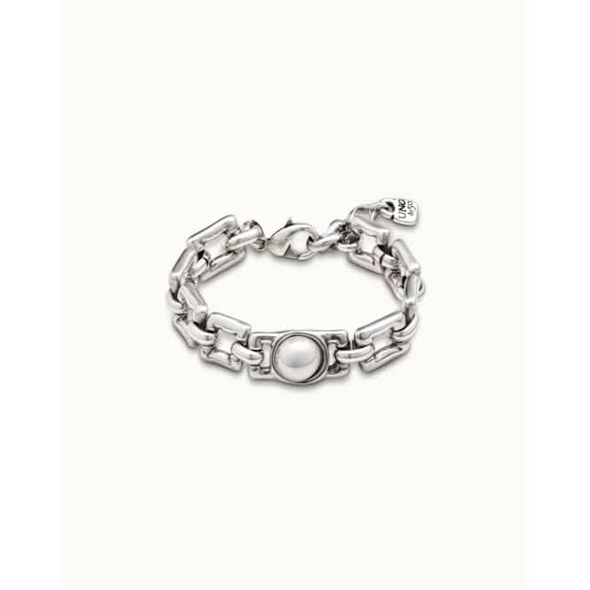 Linda White Metal Pearl Shell BraceletUNOde50PUL2275BPLMTL0U