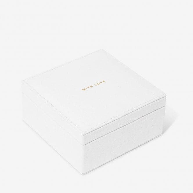 Linen Jewellery Box Off White 12cm X 12cm X 6cm Jewellery Box 7355Joma Jewellery7355