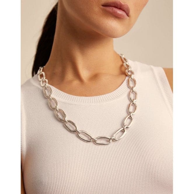 Link Silver Metal NecklaceUNOde50COL0729MTL0000U