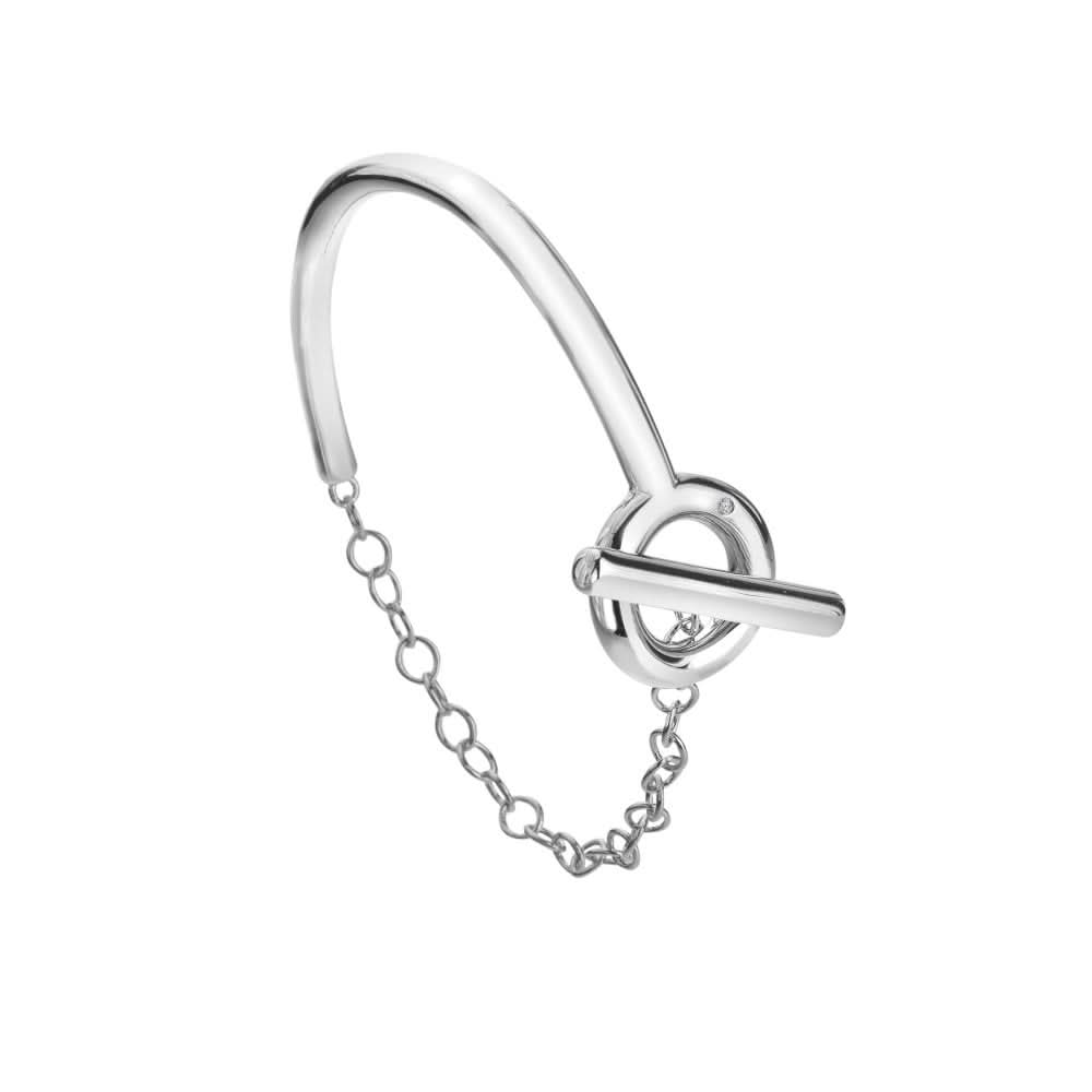 Sterling Silver Linked Half Bangle DC221