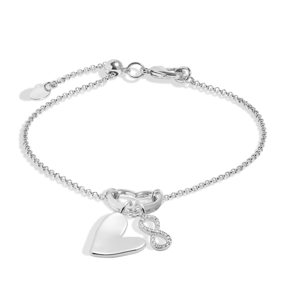 Little Links Heart Clasp Forever Heart Charms Silver Plated Bracelet 7542Joma Jewellery7542