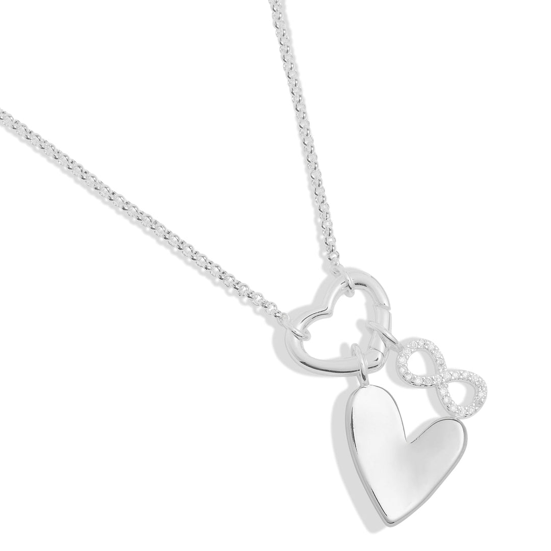 Little Links Heart Clasp Forever Heart Charms Silver Plated Necklace 7548Joma Jewellery7548