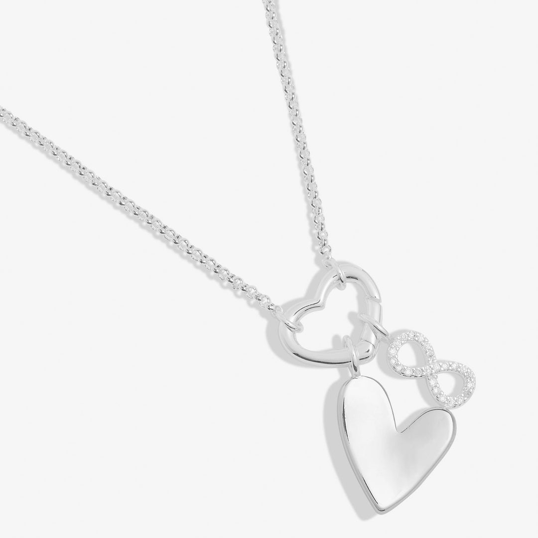 Little Links Heart Clasp Forever Heart Charms Silver Plated Necklace 7548Joma Jewellery7548