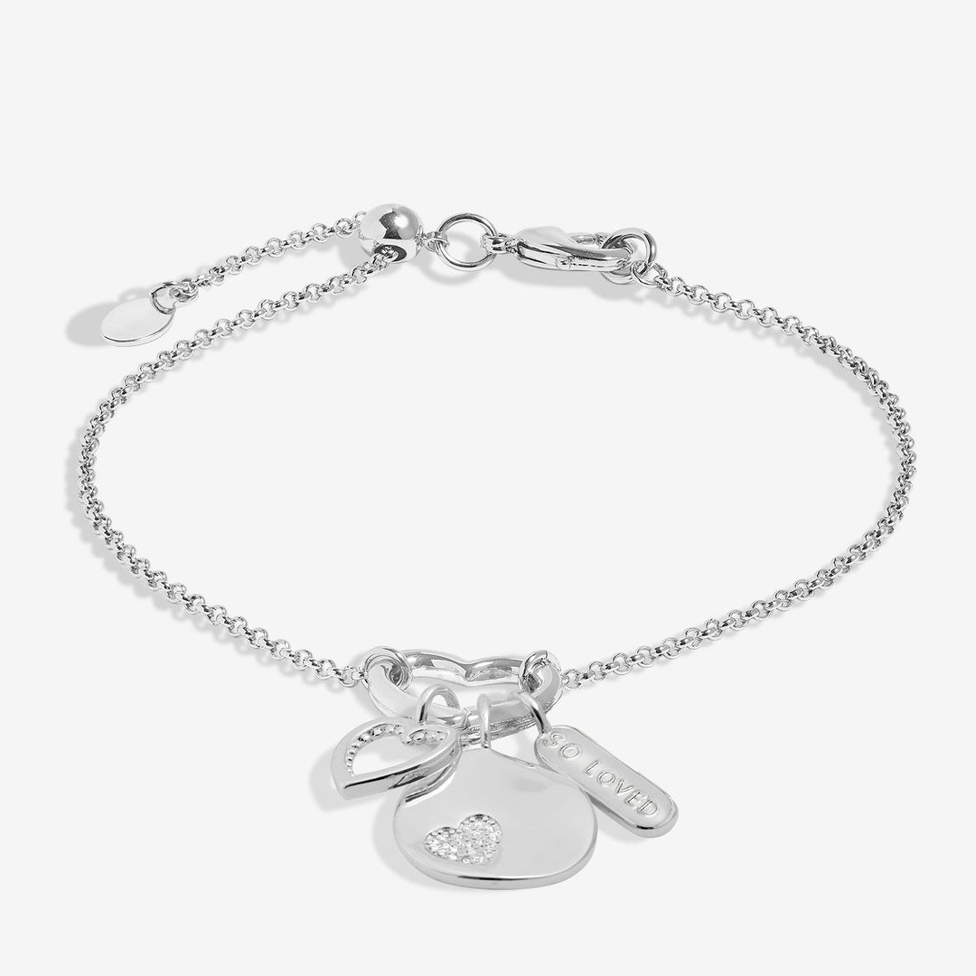 Little Links Heart Clasp So Loved Charms Silver Plated Bracelet 7541Joma Jewellery7541