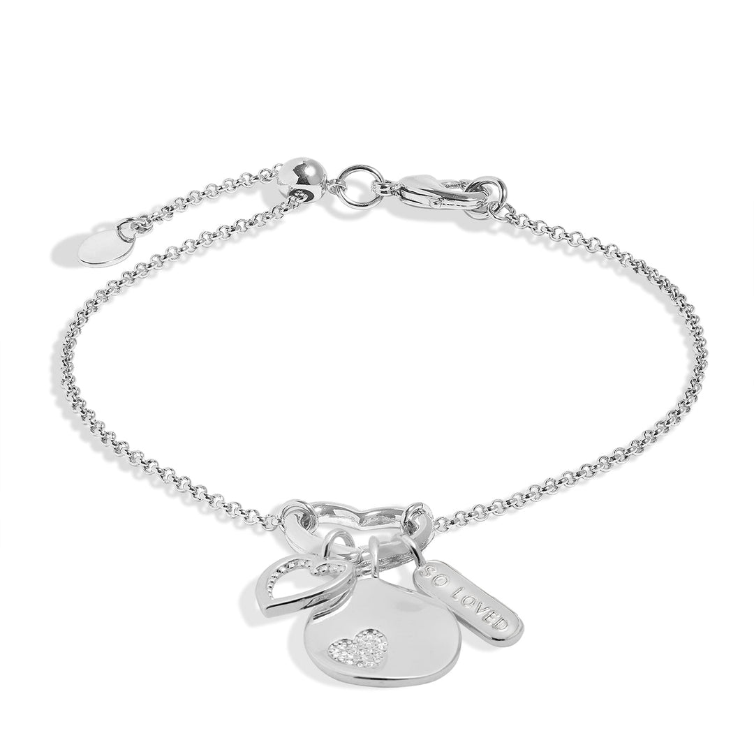 Little Links Heart Clasp So Loved Charms Silver Plated Bracelet 7541Joma Jewellery7541