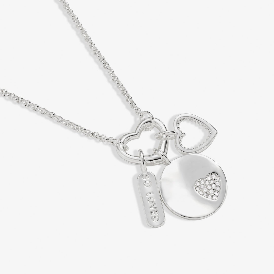 Little Links Heart Clasp So Loved Charms Silver Plated Necklace 7547Joma Jewellery7547