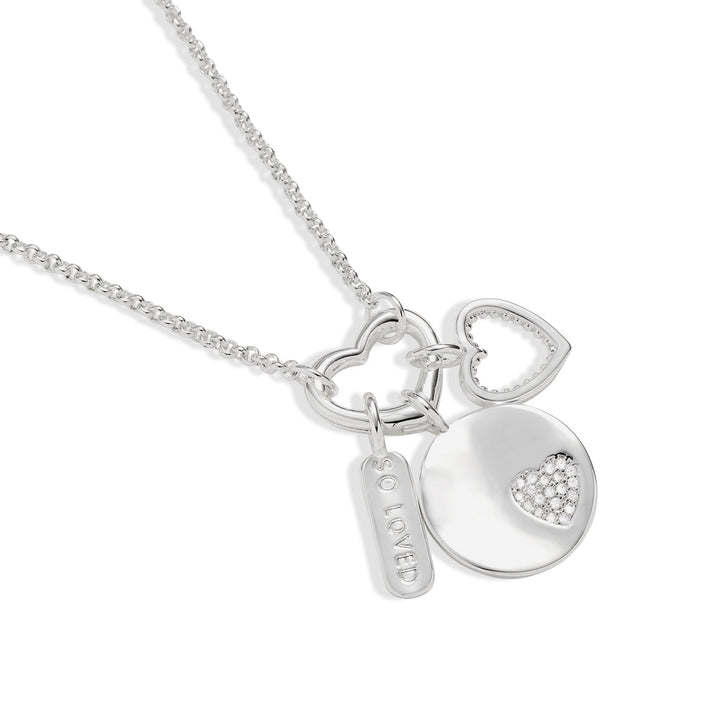 Little Links Heart Clasp So Loved Charms Silver Plated Necklace 7547Joma Jewellery7547