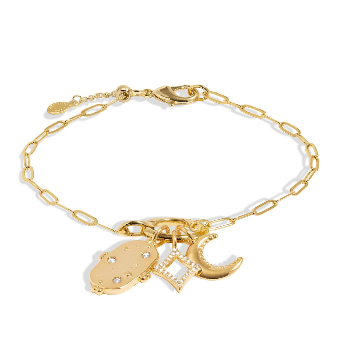 Little Links Oval Clasp Celestial Charms Gold Plated Bracelet 7539Joma Jewellery7539