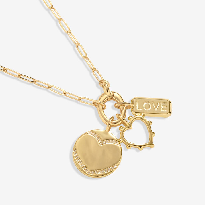 Little Links Oval Clasp Love Charms Gold Plated Necklace 7544Joma Jewellery7544