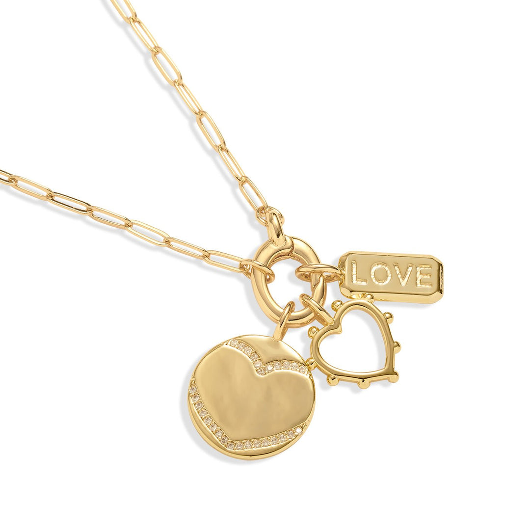 Little Links Oval Clasp Love Charms Gold Plated Necklace 7544Joma Jewellery7544