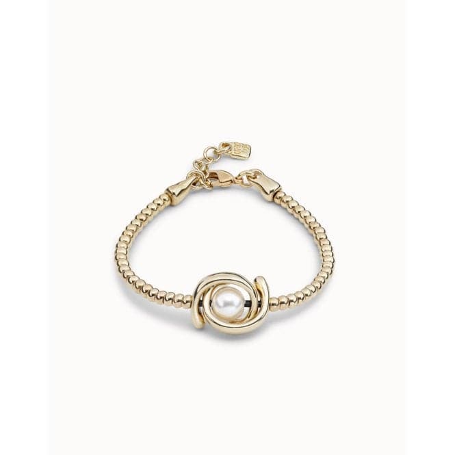 Little Moon White Metal Pearl Shell BraceletUNOde50PUL2212BPLORO0M