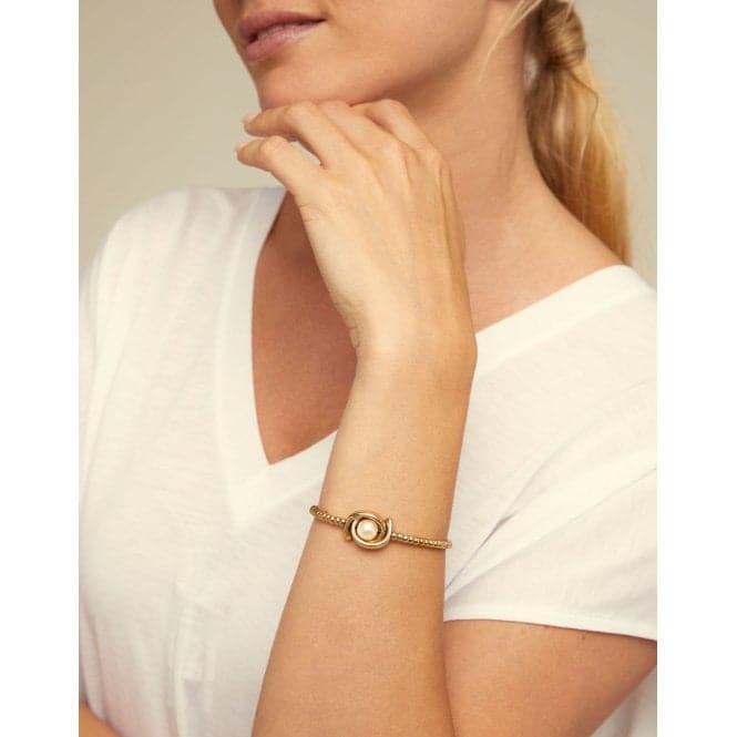 Little Moon White Metal Pearl Shell BraceletUNOde50PUL2212BPLORO0M