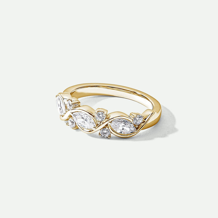 Liv | 9ct Yellow Gold 0.75ct tw FG/VS Lab Grown Diamond Entwined Band RingCreated BrillianceBA0074463 - L