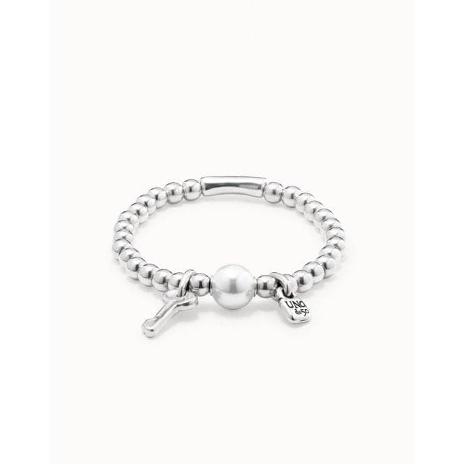 Llavestruz White Metal Pearl Shell BraceletUNOde50PUL1523BPLMTL0L