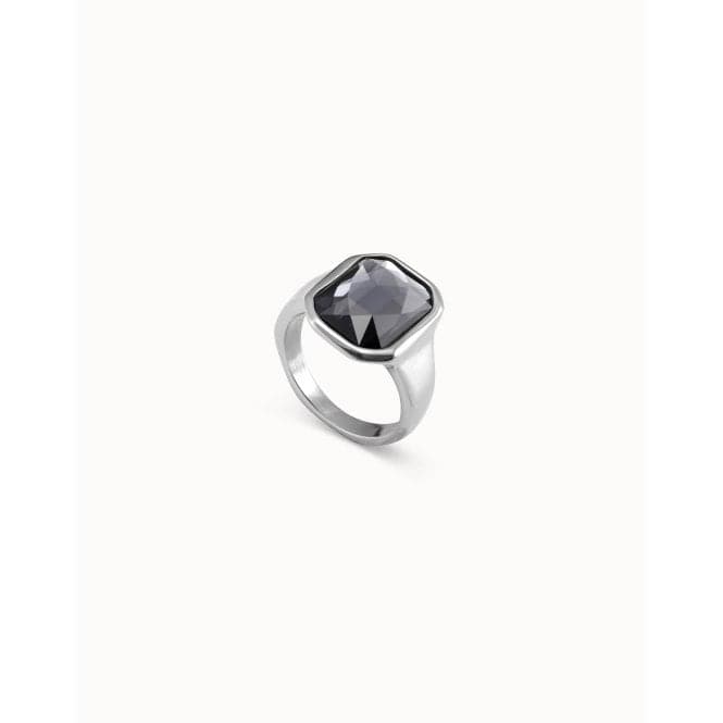 Lock Grey Faceted Crystal RingUNOde50ANI0767GRSMTL12